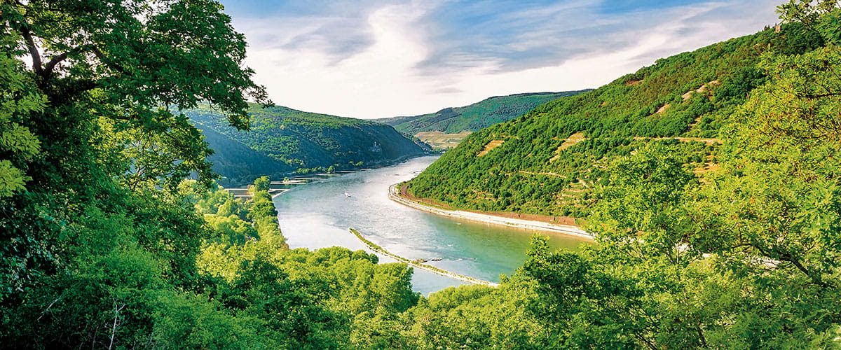 The scenic Rhine Gorge